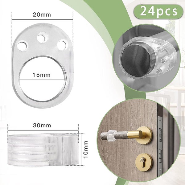 24 Pack Clear Door Handle Stoppers To Protect Door Handles From Walls And Furn Carousel 2