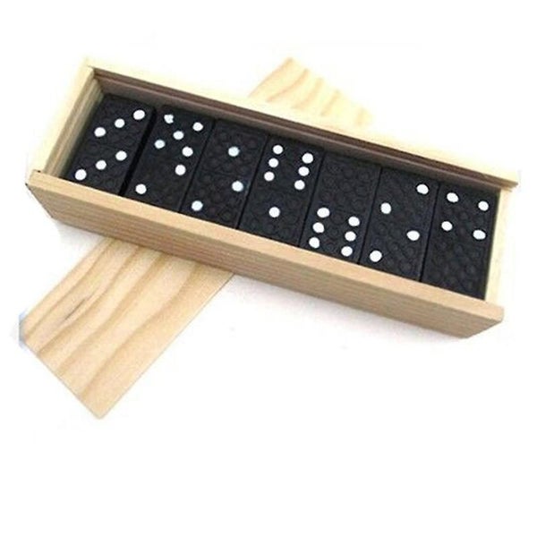 28pcs/set Wooden Domino Game Interesting Board Game Learning Wooden Cards Educ Carousel 2