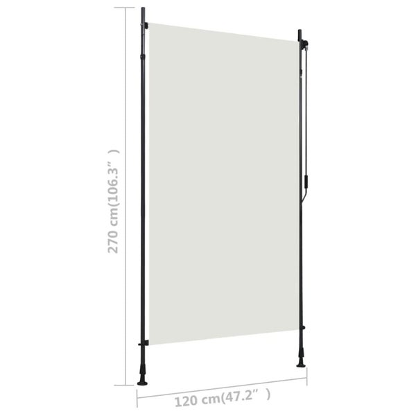 Outdoor Roller Blind 120x270 Cm Cream Oapkab Carousel 2