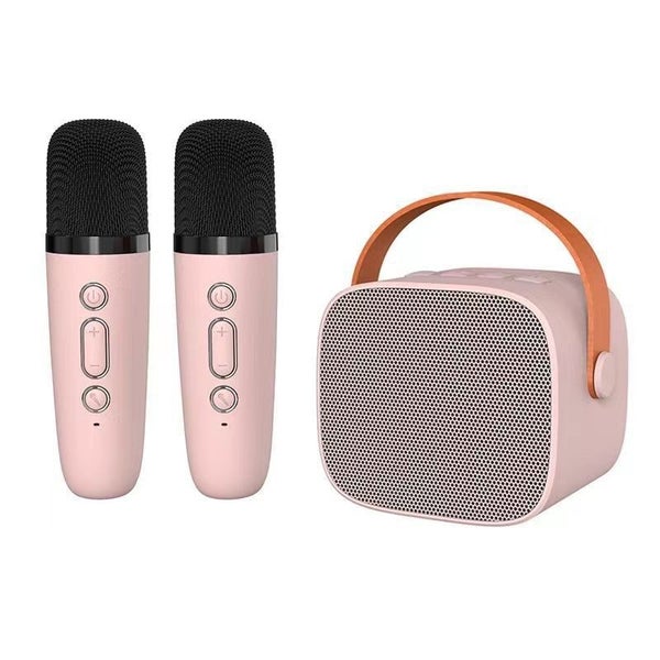 Wireless Bluetooth Karaoke Speaker with Microphone for Home Party KTV - Pink Carousel 1