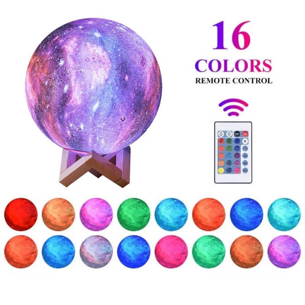3D Starry Night Lamp with Remote, Touch Control, USB Rechargeable, 16 Colors Carousel 8