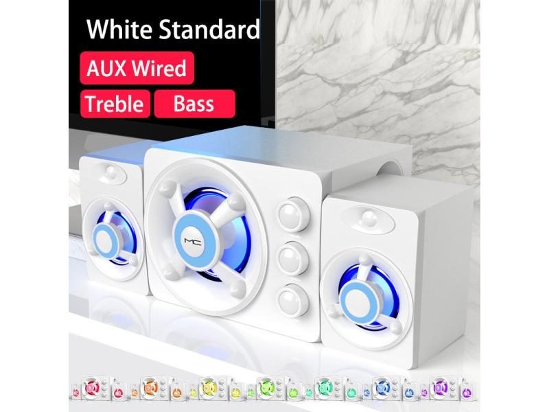 HIFI 3D Stereo Speakers Color LED AUX USB Wired/Wireless Bluetooth Home Theater Carousel 1
