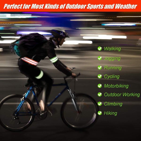 16 PCS Reflective Bands for Wrist, Arm, Ankle - Night Walking, Cycling, Running Carousel 2
