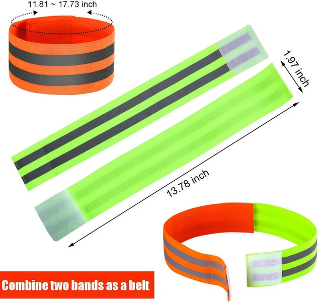 16 PCS Reflective Bands for Wrist, Arm, Ankle - Night Walking, Cycling, Running Carousel 3