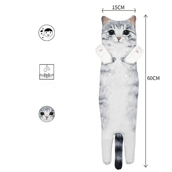 Funny Cat Hanging Hand Towels for Bathroom & Kitchen - Black Carousel 6