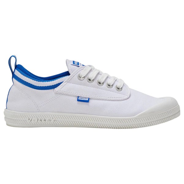 Mens Volley White & Blue International Low Canvas Volleys Casual Lace Up Shoes Carousel 1