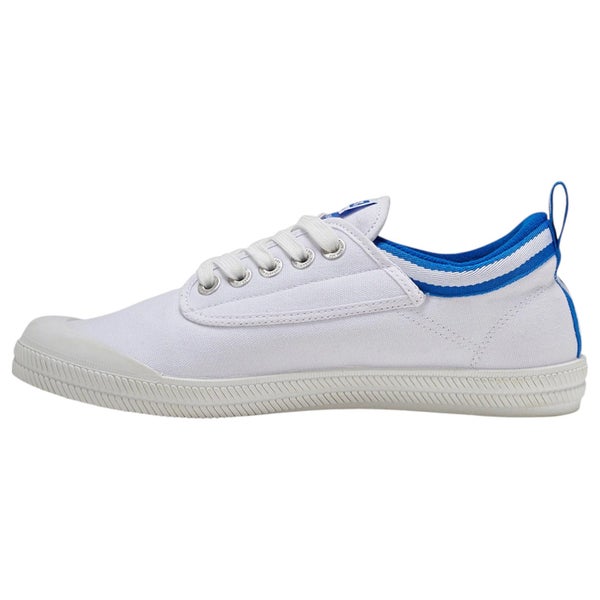 Mens Volley White & Blue International Low Canvas Volleys Casual Lace Up Shoes Carousel 2