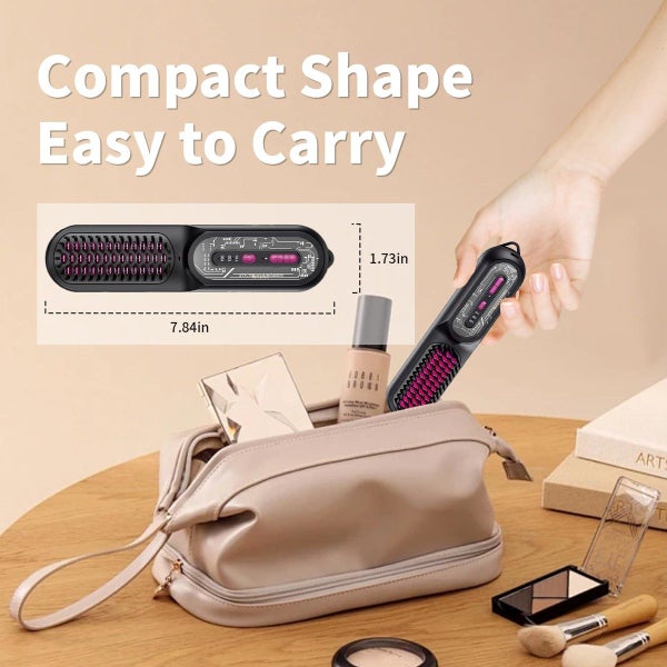 Portable Cordless Hair Mini Straightener Brush Carousel 14