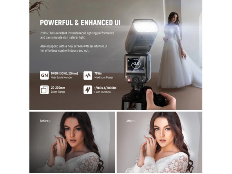 NEEWER 5600K 76Ws TTL Flash Speedlite For Canon Carousel 2