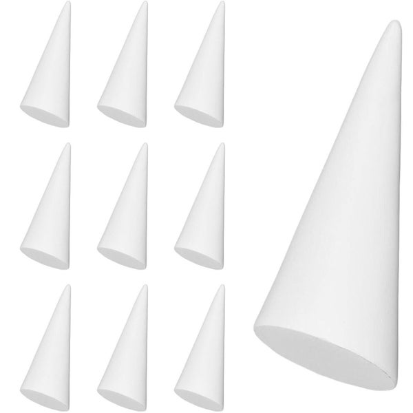 10 Pack Solid White Acrylic Cone Finger Ring Jewellery Display Stand Holder B... Carousel 1