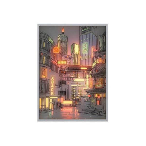 Anime LED Beautiful City Night View Light Painting LED Painting Lamp Carousel 1