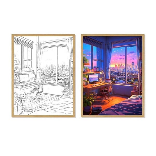 Comic Style LED Light Painting Modern Anime Home Gift Carousel 1
