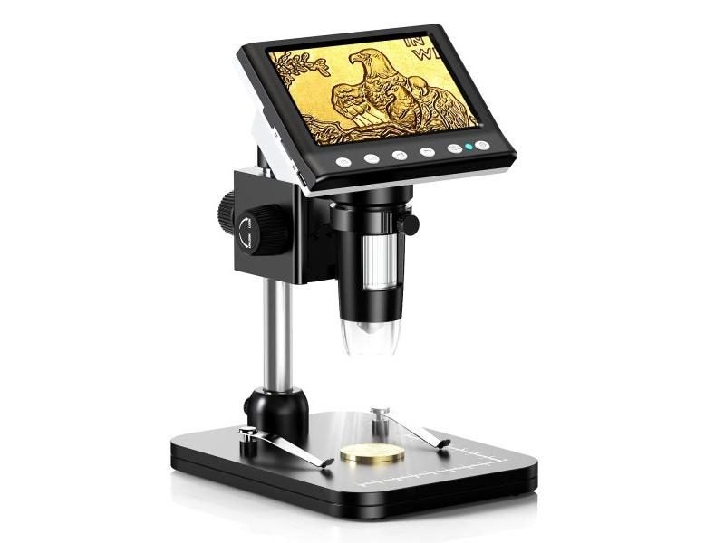 RIEVBCAU DM7 4.3'' Digital Microscope 1000X Coin Microscope 1080P Video Carousel 1