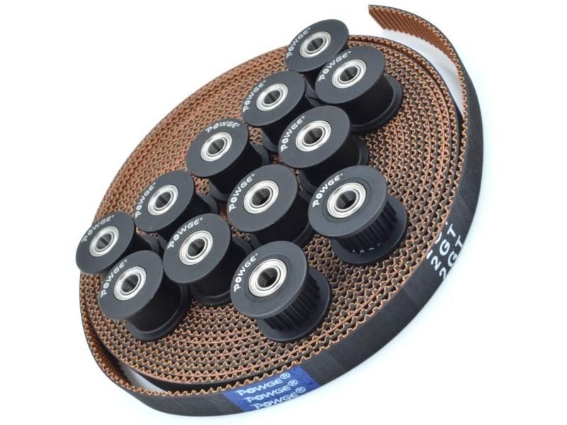 POWGE Silver Creality K1/K1 Max Kit Of 2GT-7.7 RF Open Timing Belt 20 Teeth 2GT Carousel 1
