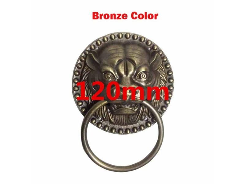 1pcs Old-Style Solid Wood Door Knocker Tiger Head Front Door Knock Lion Head Carousel 1
