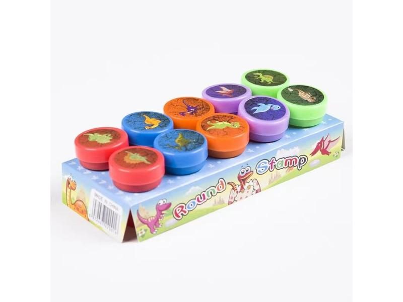 10pcs Assorted Stamps For Kids Self-ink Stamps Children Toy Stamps Smiley Face Carousel 1