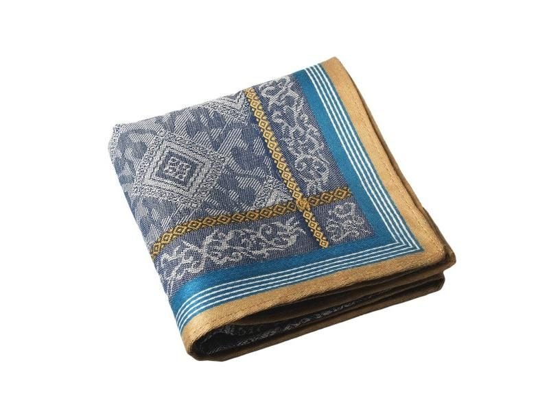 NEW Square Jacquard Cotton Handkerchief For Men Gentlemen Cashew Flower Pocket Carousel 1