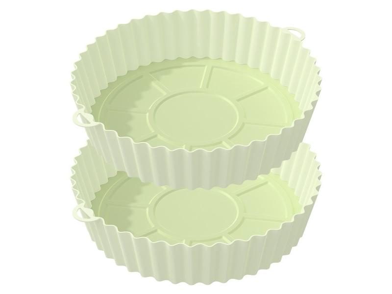 2Pack Silicone Air Fryers Oven Baking Tray Pizza Fried Chicken Airfryer Carousel 1