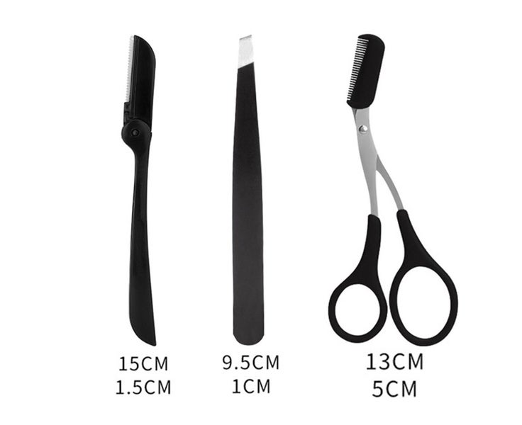 Eyebrow Kit Beauty Scissors, Eyebrow Shaver Kit, Stainless Steel Eyebrow Sh Carousel 1