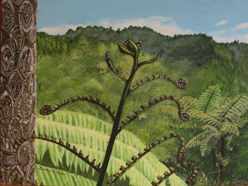 "In The Bush Near Katikati" Original NZ Acrylic Painting by Deidre Eichler