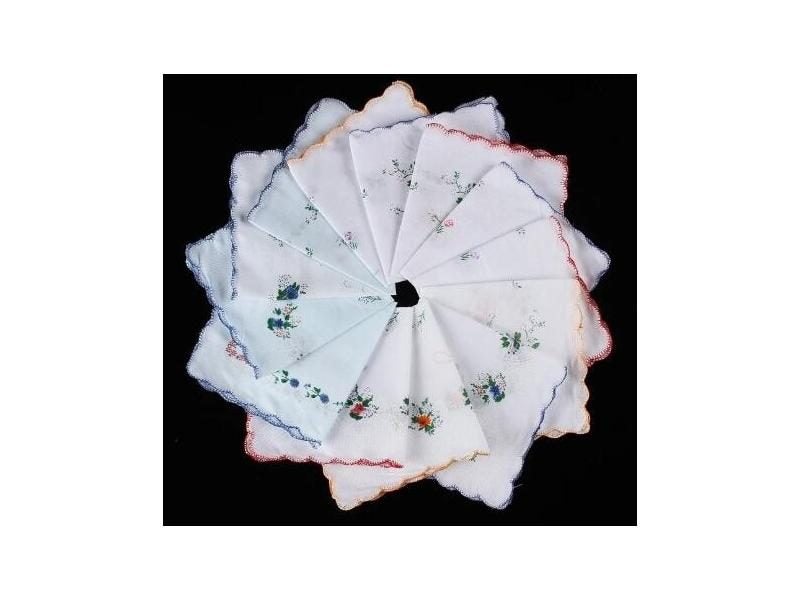 10pcs NEW Lace Cotton Printed Handkerchiefs Baby Handkerchief Children Face Carousel 1