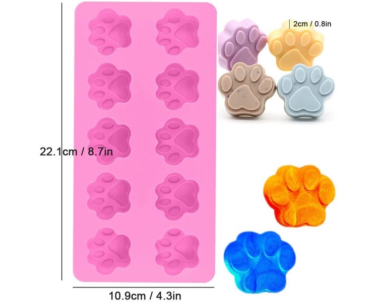 5 Pcs Silicone Chocolate Candy Molds, Puppy Paw & Bone Non-Stick Baking Mol Carousel 2
