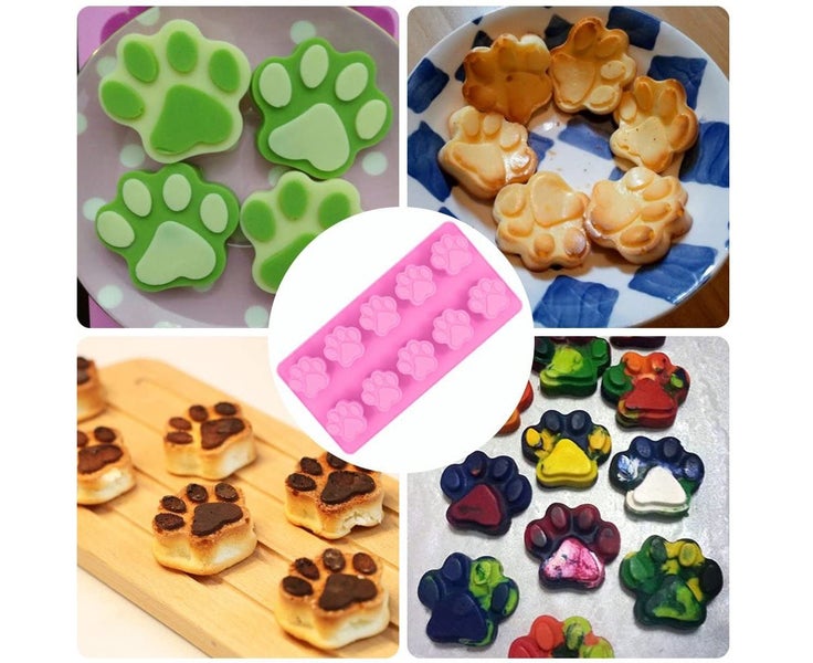 5 Pcs Silicone Chocolate Candy Molds, Puppy Paw & Bone Non-Stick Baking Mol Carousel 7