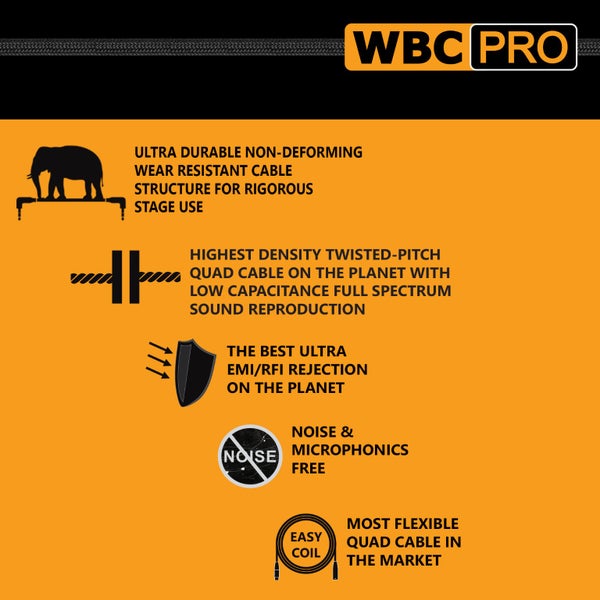 1 x 3 Meter - WBC-PRO-QUAD Cable- Amphenol Silver XLR Plugs & Black Tweed Jacket Carousel 17