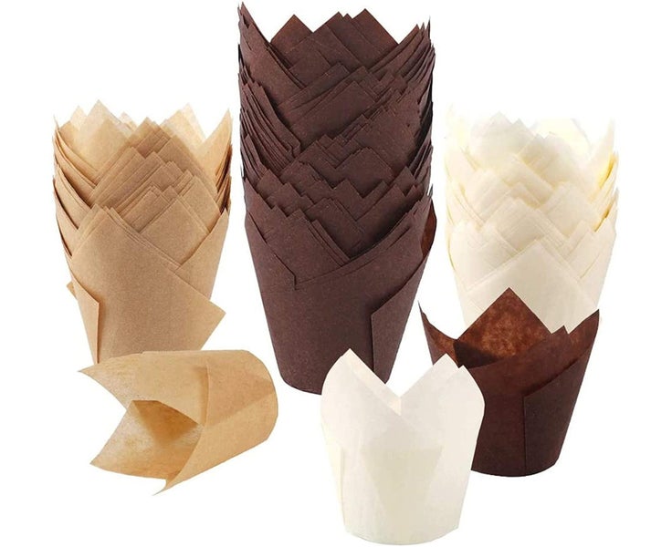 200pcs Tulip Cupcake Baking Cups, Muffin Baking Liners Holders, Rustic Cupcak Carousel 1