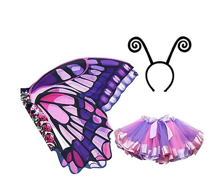 Children's Ballet Tutu Butterfly Wings Mask Set Mesh Tutu Dress Dress Up Co Carousel 1