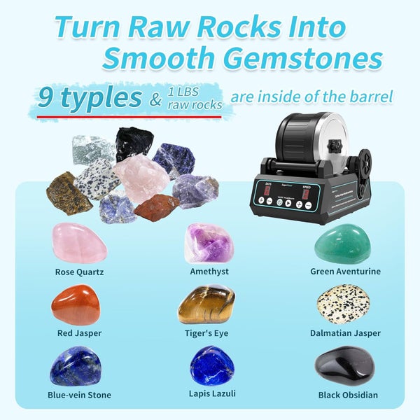 KomeStone Advanced Professional Rock Tumbler Kit NZ Stock Deal62936672369538114