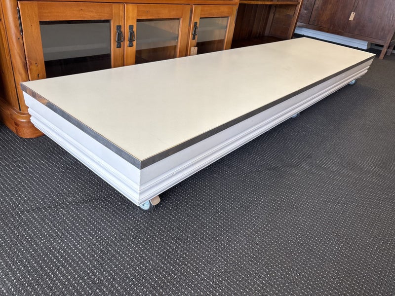 Low Long TV Unit In White Carousel 12