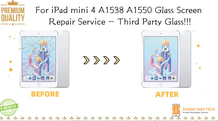 For iPad mini 4 A1538 A1550 Glass Screen Repair Service - Third Party Glass!!! Carousel 1