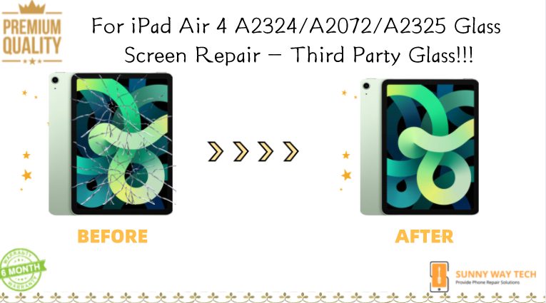 For iPad Air 4 A2324/A2072/A2325 Glass Screen Repair - Third Party Glass!!! Carousel 1