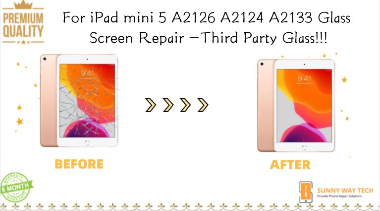 For iPad mini 5 A2126 A2124 A2133 Glass Screen Repair -Third Party Glass!!! Carousel 1