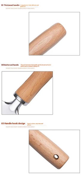 Stainless Steel Kitchen Spatula with Wooden Handle #DG204-1 Carousel 6