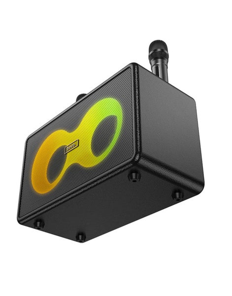 Hoco Portable Bluetooth Speaker - Wireless Mic x 2 RGB Light (HA8) - Black Carousel 2