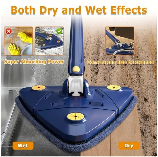 1 set of 360 ° rotating triangular household mops with 3 mop #DG303 Carousel 1