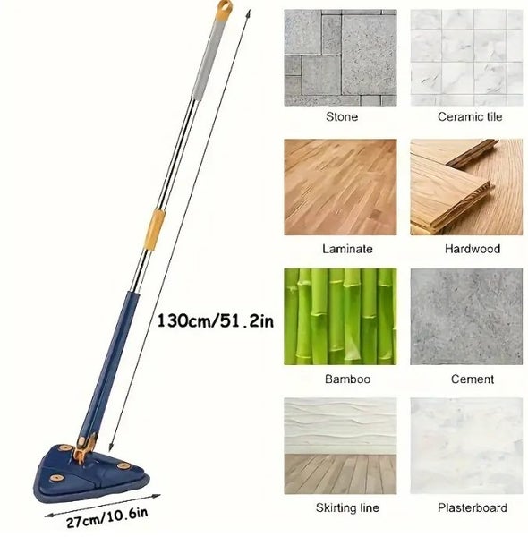 1 set of 360 ° rotating triangular household mops with 3 mop #DG303 Carousel 11