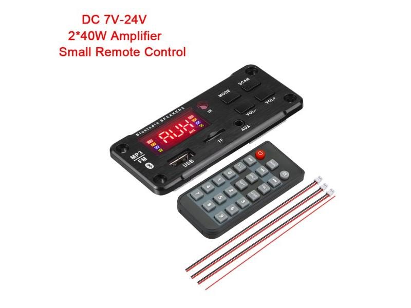 2*40W MP3 WAV Decoder Board Bluetooth 5.0 80W Amplifier USB TF FM Radio Mp3 Carousel 1