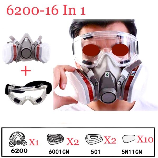 16-IN1 Reusable Respirator Half Face Mask For Painting Carousel 1