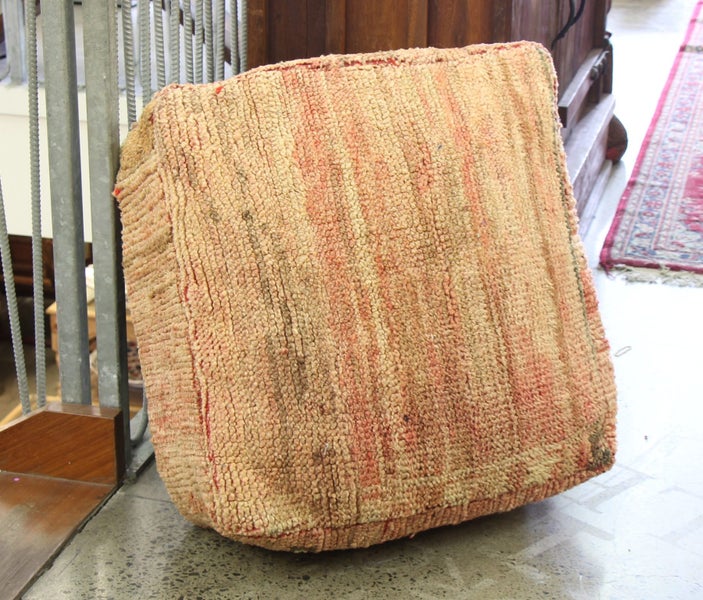 GENUINE ANTIQUE WOOLEN MOROCCAN RUG POUF 2 Carousel 2