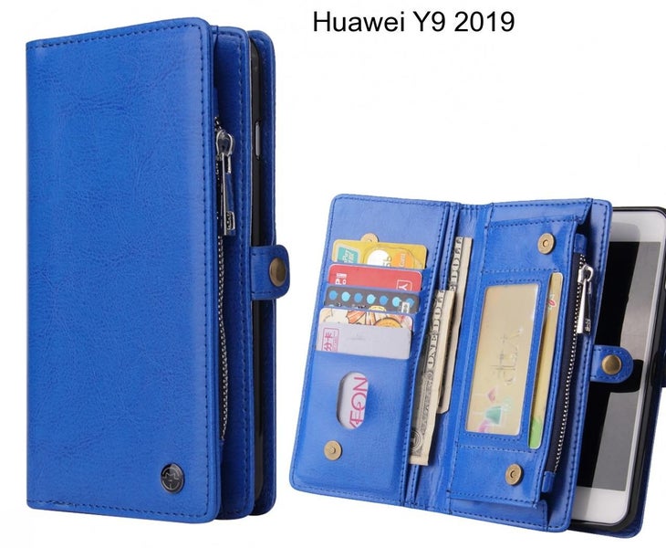 Huawei Y9 2019 Case Retro leather case multi cards cash pocket & zip Carousel 1