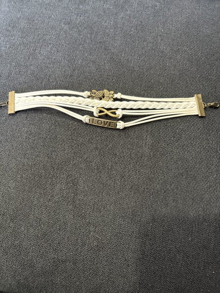 Love Leather and Metal Bracelet Carousel 1