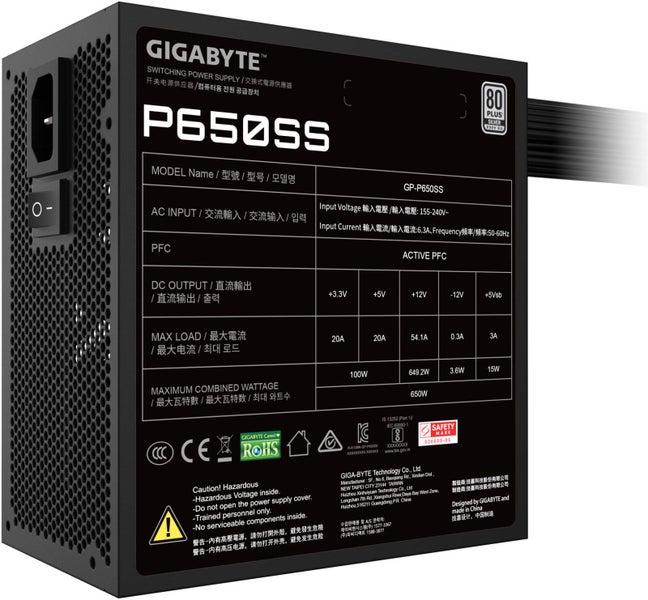 GIGABYTE P650SS 650W 80 PLUS SILVER POWER SUPPLY SUPPORT INTEL ATX 3.0 STANDARD Carousel 1