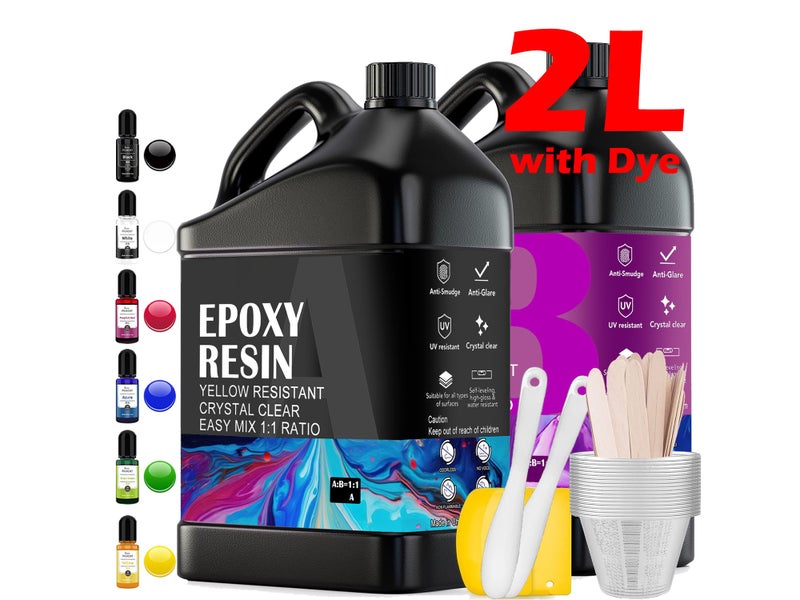 Epoxy Resin Easy Mix 1:1 Ratio 2000ml Kit Carousel 1