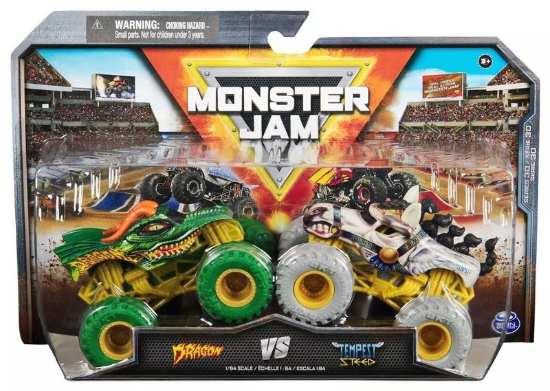 Monster Jam: 1:64 Scale Diecast 2-Pack - Dragon vs. Tempest Steed Carousel 1