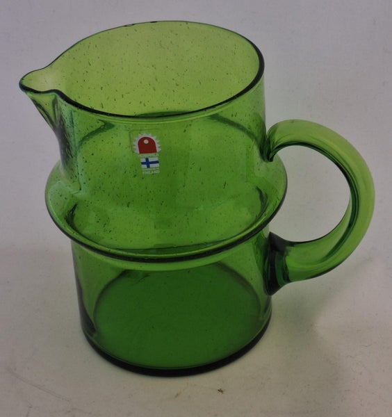+++ SCANDINAVIAN -FINLAND "HUMPILLA" ART GLASS JUG +++ Carousel 2