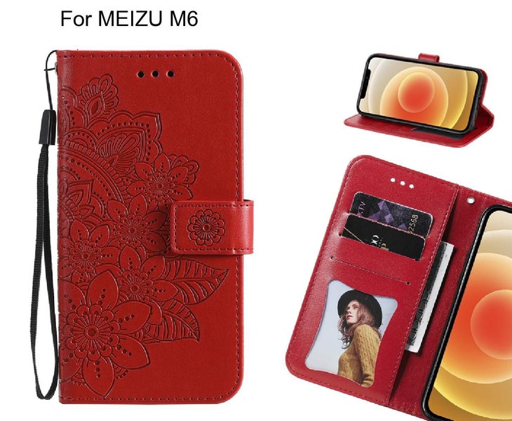 MEIZU M6 Case Embossed Floral Leather Wallet case Carousel 1