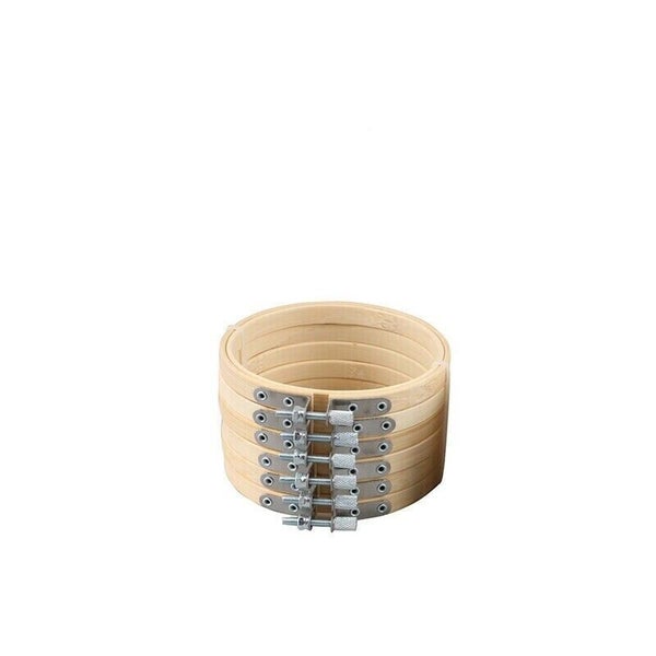 10PCS Bamboo Embroidery Hoops Ring Sewing Frame Cross Stitch Craft Wedding Xmas Carousel 2